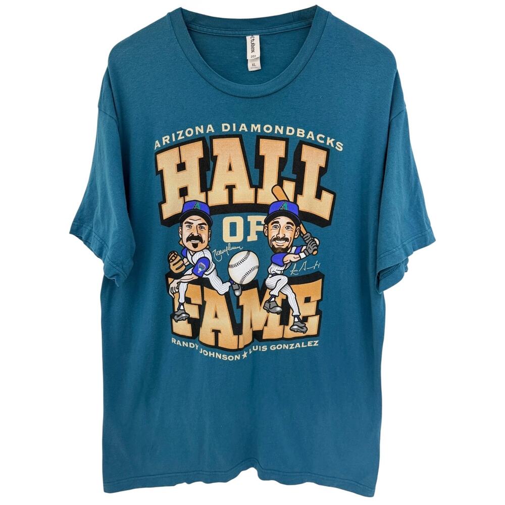 Arizona Diamondbacks Hall Of Fame T Shirt Mens XL Randy Johnson Luis Gonzalez